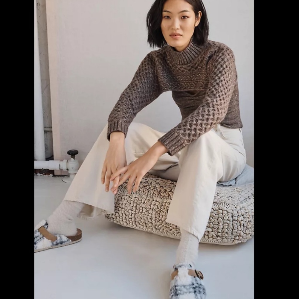 Anthropologie NWT ASTR The Label Cable-Knit Sweater Shrug Set Size XS.